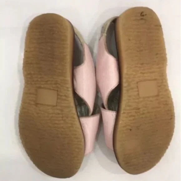 Bonpoint pink cherry embossed sandal shoe